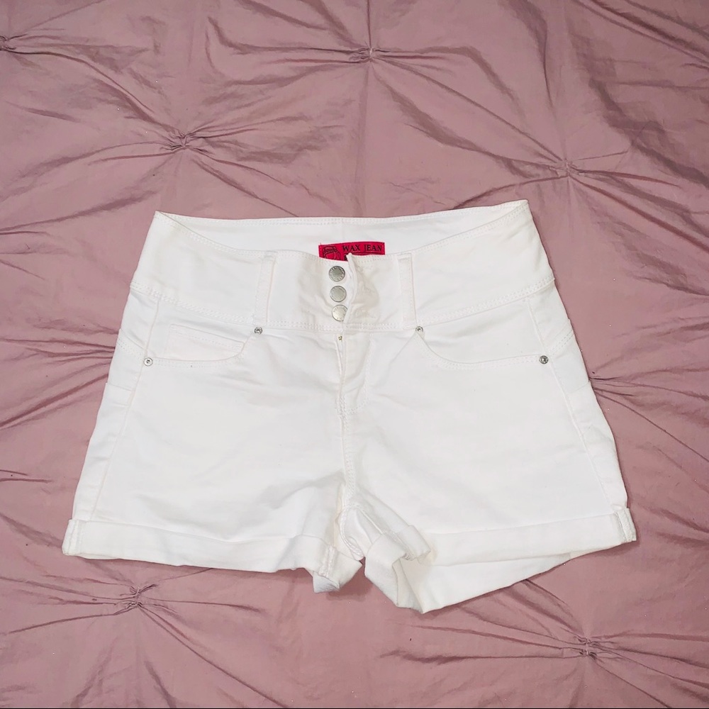 White High Waisted Shorts